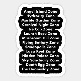 Sonic 3 & Knuckles Zones Sticker